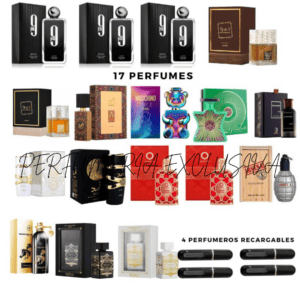 Kit(17 perfumes + 4 perfumeros)