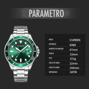 Reloj Curren 8388 Clásico Cuarzo Acero