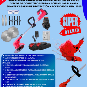 Guadañadora Portatil Completa 2 Baterías