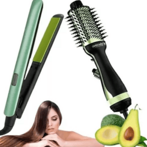 Combo Cepillo Secador Y Plancha Aguacate